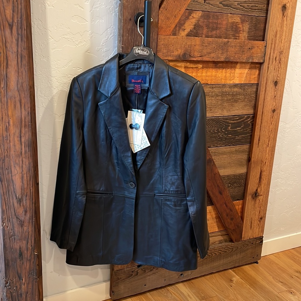 Denim & Co Black Leather jacket